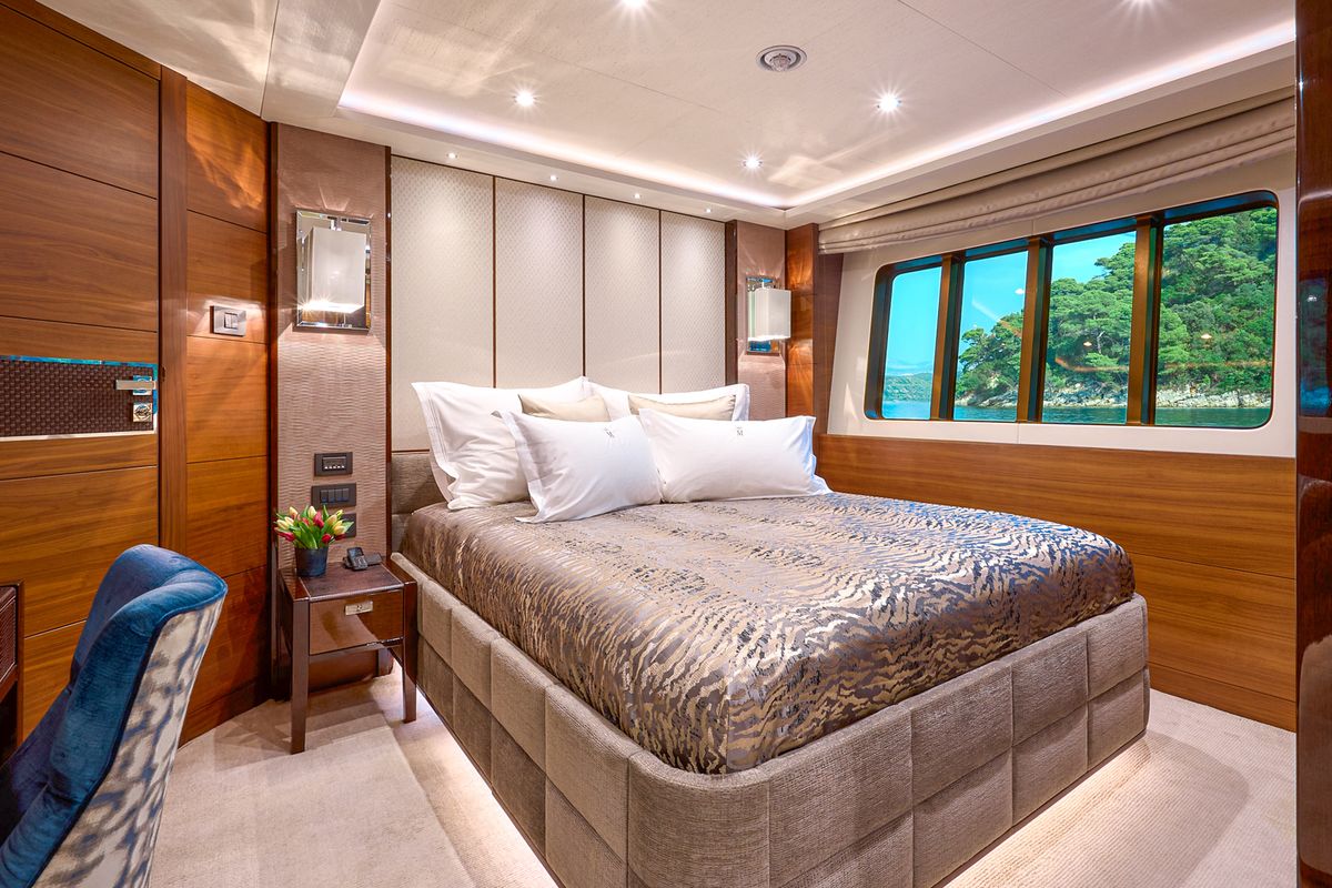 Cabin on Mirage IV, a Princess Yachts Princess 40 motorboat at Split, Croatia