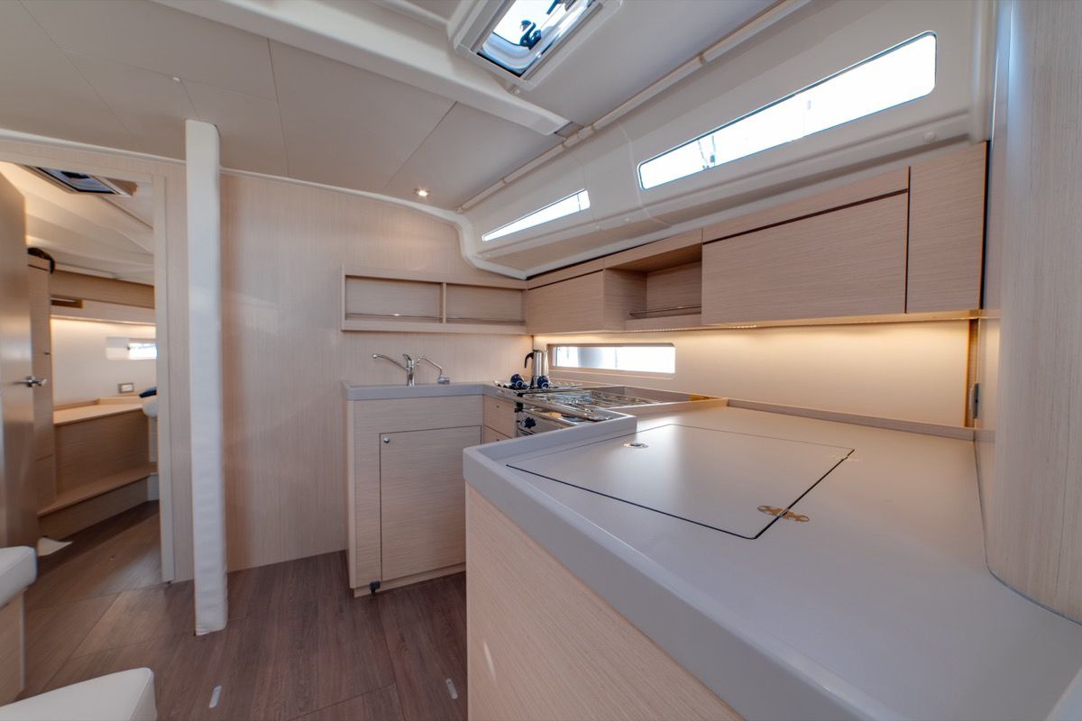 Galley of Maverick, a Beneteau Oceanis 40.1 sailboat at Olbia, Italy