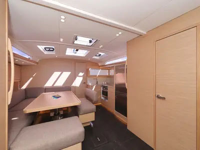 Salon of Shore Thing, a Dufour 470 sailboat at Grad Biograd na Moru, Croatia