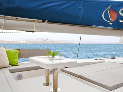 Deck of Sunsail 454L Premium, a Leopard 45 catamaran at Marigot, France