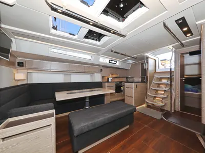 Salon of Simply The Best, a Hanse Yachts Hanse 548 sailboat at Grad Kaštela, Croatia