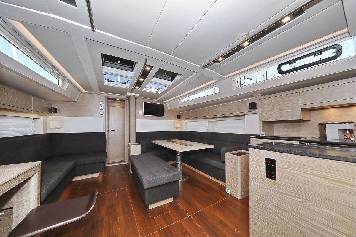 Salon of Simply The Best, a Hanse Yachts Hanse 548 sailboat at Grad Kaštela, Croatia