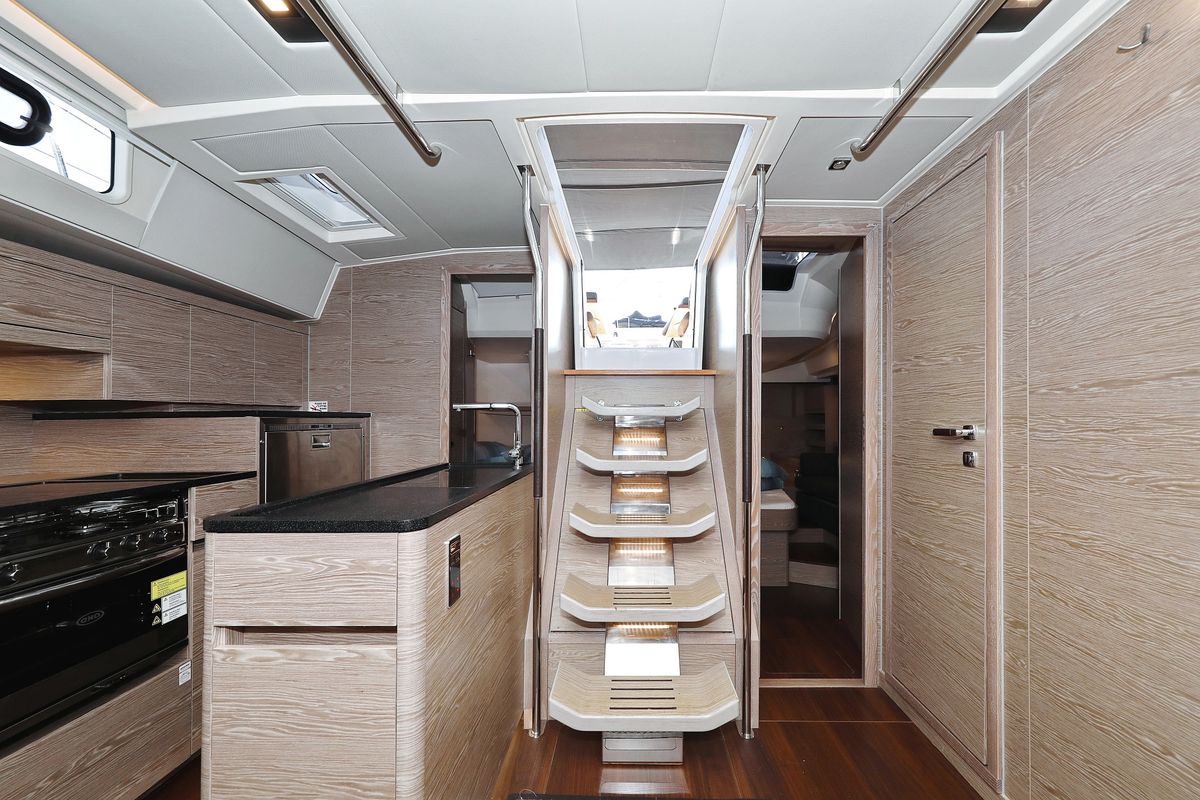 Salon of Simply The Best, a Hanse Yachts Hanse 548 sailboat at Grad Kaštela, Croatia