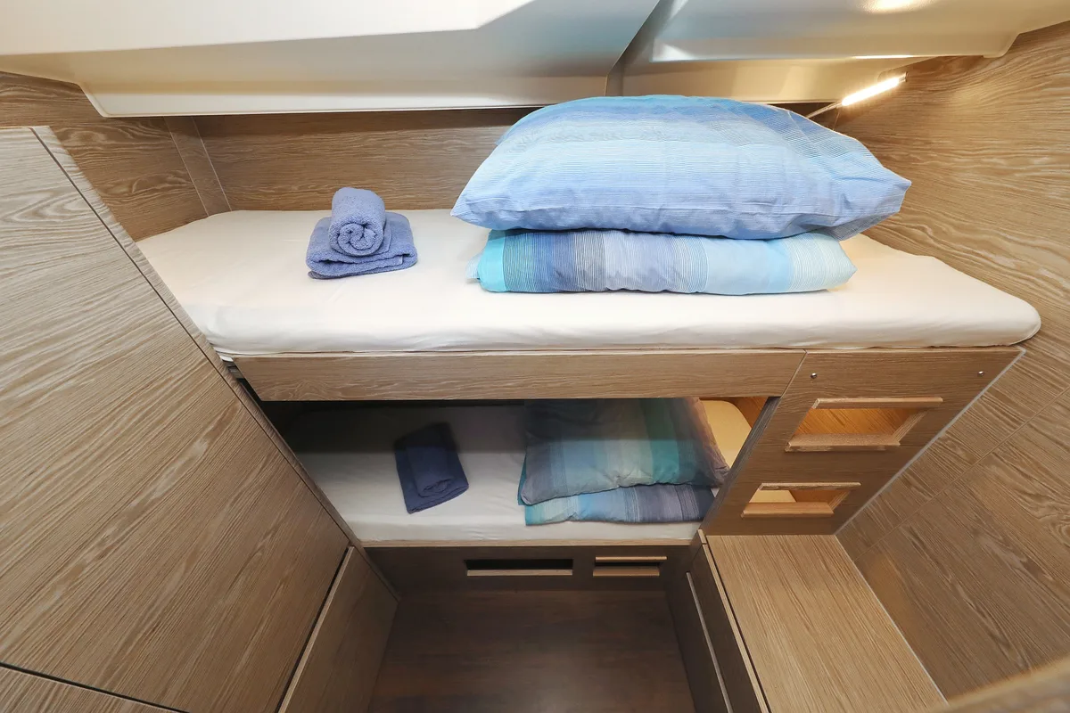 Cabin on Simply The Best, a Hanse Yachts Hanse 548 sailboat at Grad Kaštela, Croatia