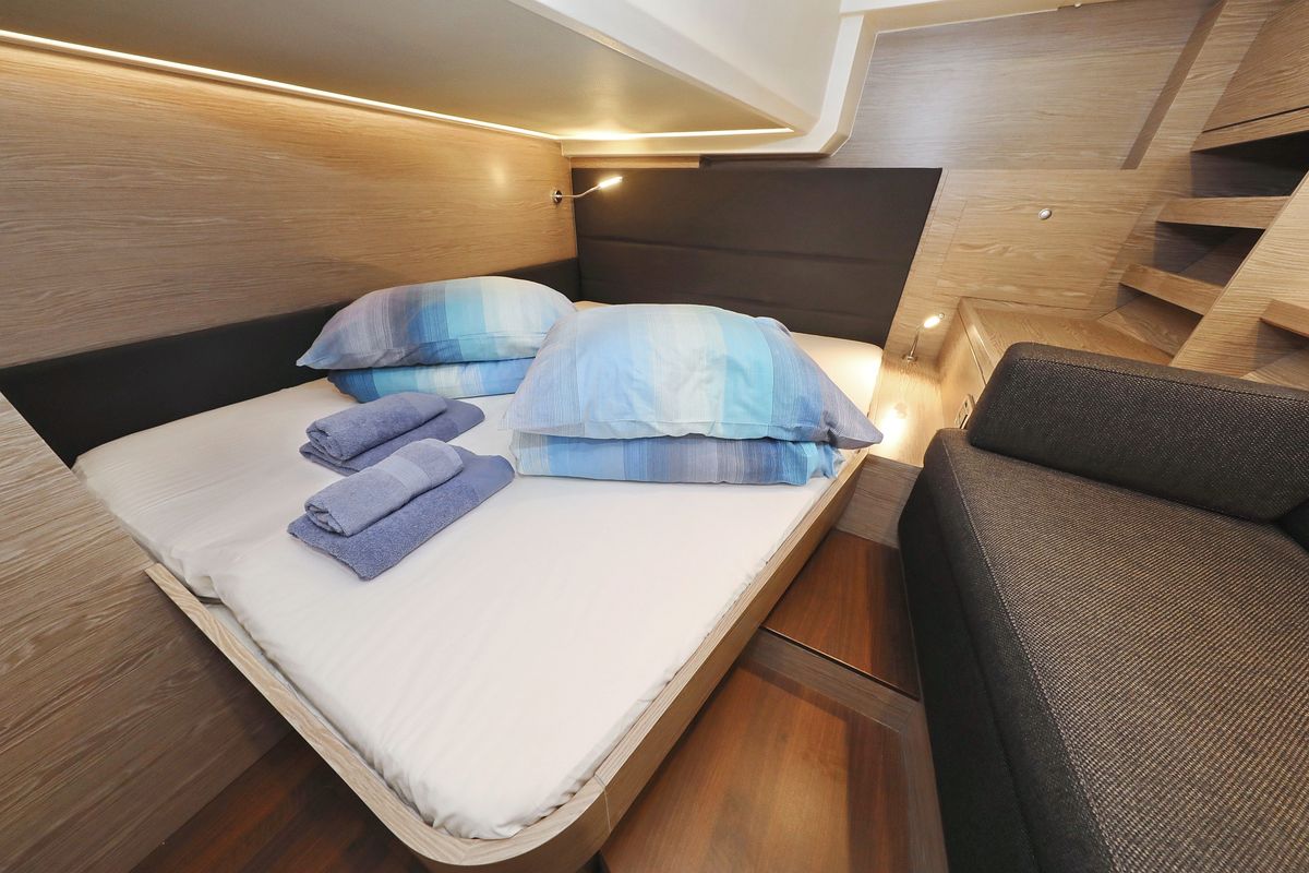 Cabin on Simply The Best, a Hanse Yachts Hanse 548 sailboat at Grad Kaštela, Croatia