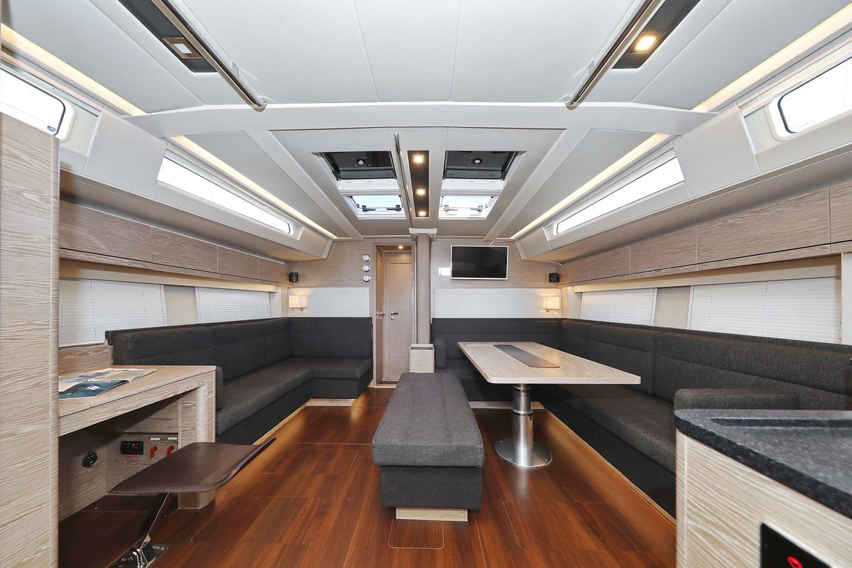 Salon of Simply The Best, a Hanse Yachts Hanse 548 sailboat at Grad Kaštela, Croatia