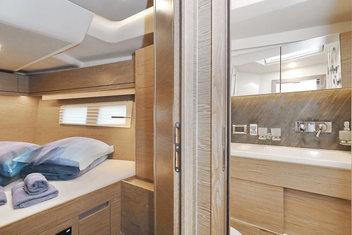 Cabin on Simply The Best, a Hanse Yachts Hanse 548 sailboat at Grad Kaštela, Croatia