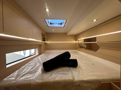 Cabin on Just Wonder, a Dufour Cervetti 44 catamaran at Lagos, Portugal
