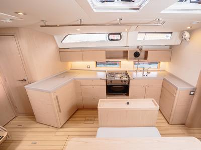 Galley of Alke - Standard line, a Beneteau Oceanis 46.1 sailboat at Tonnarella, Italy