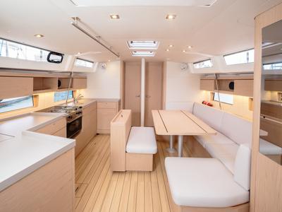 Salon of Alke - Standard line, a Beneteau Oceanis 46.1 sailboat at Tonnarella, Italy
