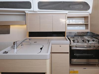 Galley of Rooster, a Beneteau Oceanis 34.1 sailboat at Pirovac, Croatia