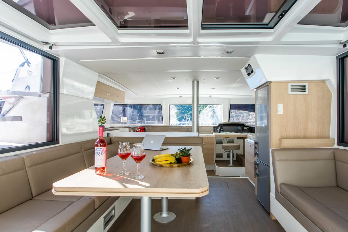 Salon of Georgia, a Bali 4.1 catamaran at Preveza, Greece