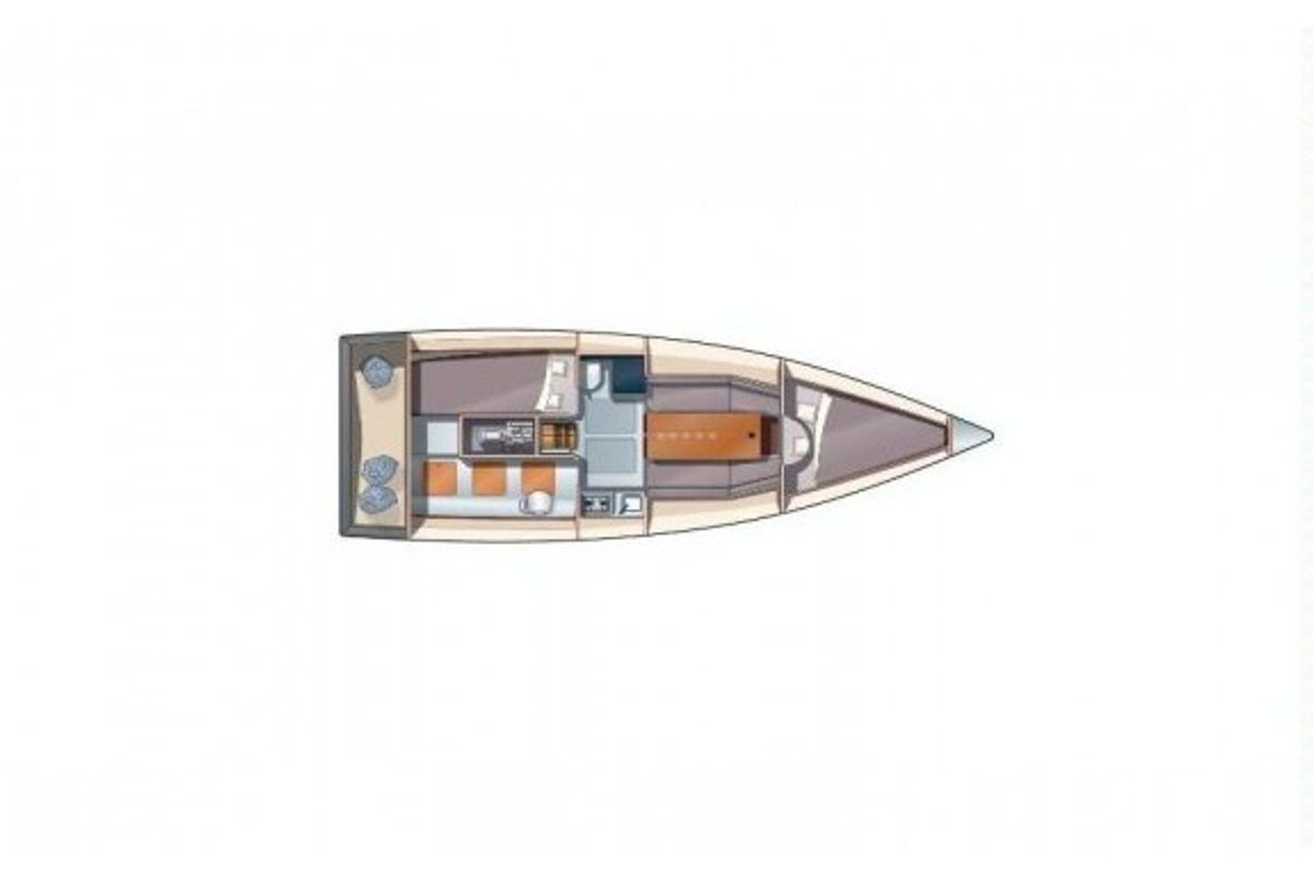 Floor plan of Telika, a Django 770 sailboat at Port Navalo, France
