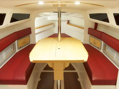 Salon of Telika, a Django 770 sailboat at Port Navalo, France