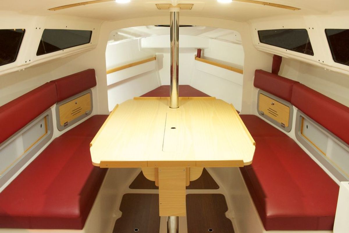 Salon of Telika, a Django 770 sailboat at Port Navalo, France