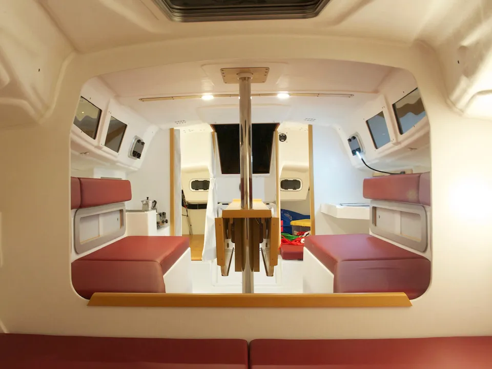 Salon of Telika, a Django 770 sailboat at Port Navalo, France
