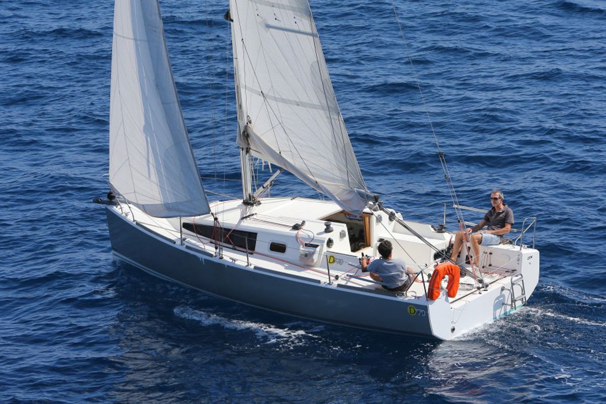 Exterior view of Telika, a Django 770 sailboat at Port Navalo, France
