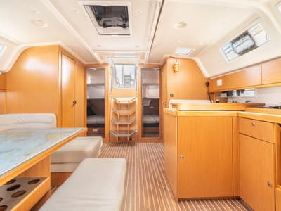 Galley of Elpida, a Bavaria Cruiser 51 sailboat at Municipal Unit of Rhodes, Greece