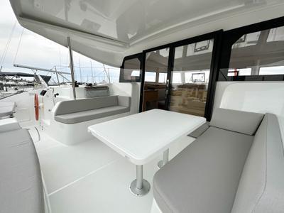 Deck of Charrua, a Excess 11 catamaran at Palma de Mallorca, Spain