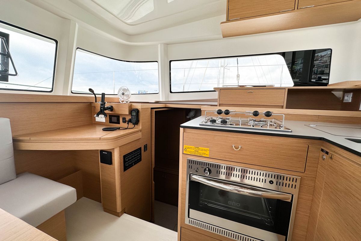 Galley of Charrua, a Excess 11 catamaran at Palma de Mallorca, Spain