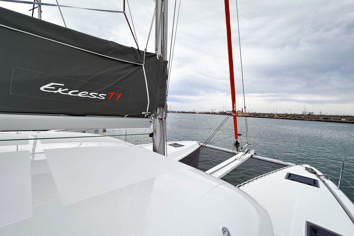 Exterior view of Charrua, a Excess 11 catamaran at Palma de Mallorca, Spain