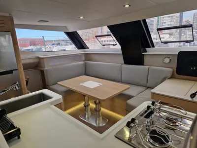 Salon of HAKUNA, a Aventura Catamarans Aventura 37 catamaran at Sant Antoni de Portmany, Spain