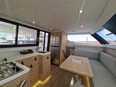 Galley of HAKUNA, a Aventura Catamarans Aventura 37 catamaran at Sant Antoni de Portmany, Spain