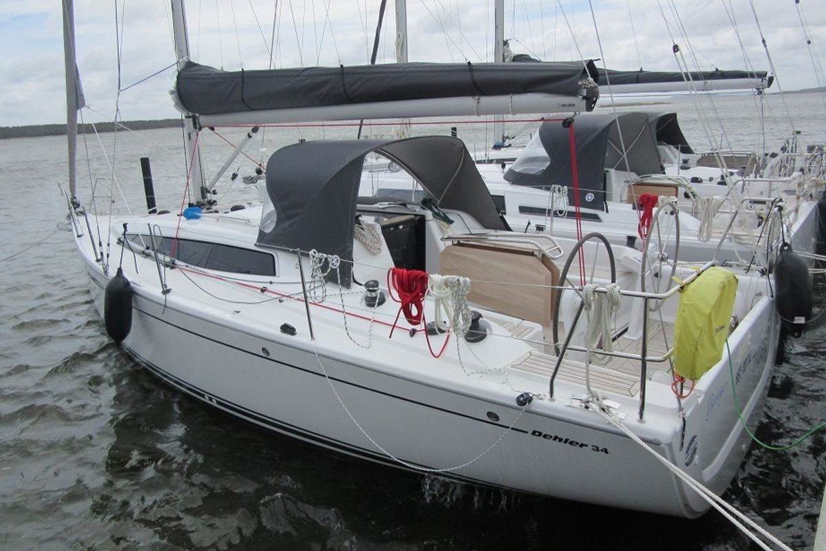Exterior view of Seventeen, a Dehler 34 sailboat at Fisksätra, Sweden