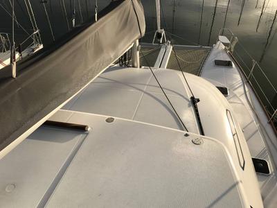 Deck of Modjo, a Lagoon 380 S2 catamaran at Seychelles, Mahe, Seychelles