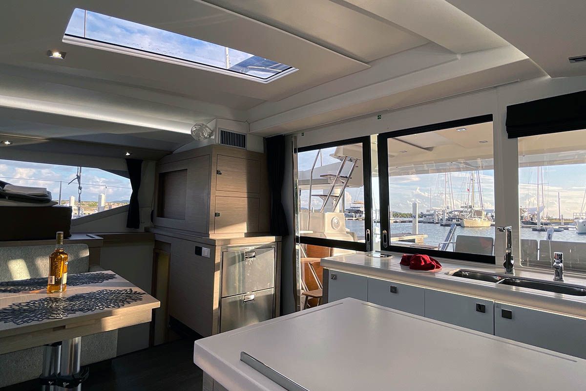 Galley of Carpe Diem  - BVI, a Fountaine Pajot Astrea 42 catamaran at Road Town, British Virgin Islands