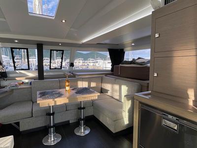 Salon of Carpe Diem  - BVI, a Fountaine Pajot Astrea 42 catamaran at Road Town, British Virgin Islands