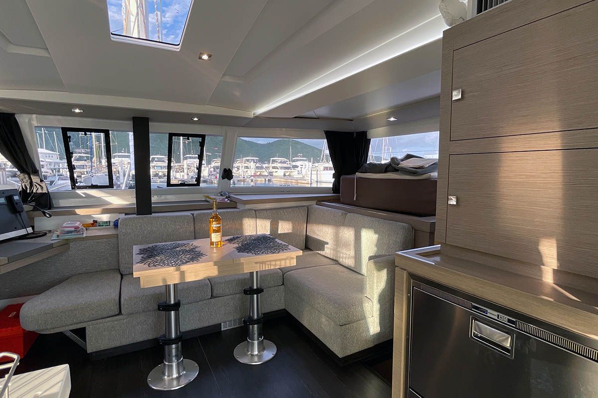 Salon of Carpe Diem - BVI, a Fountaine Pajot Astrea 42 catamaran at Road Town, British Virgin Islands
