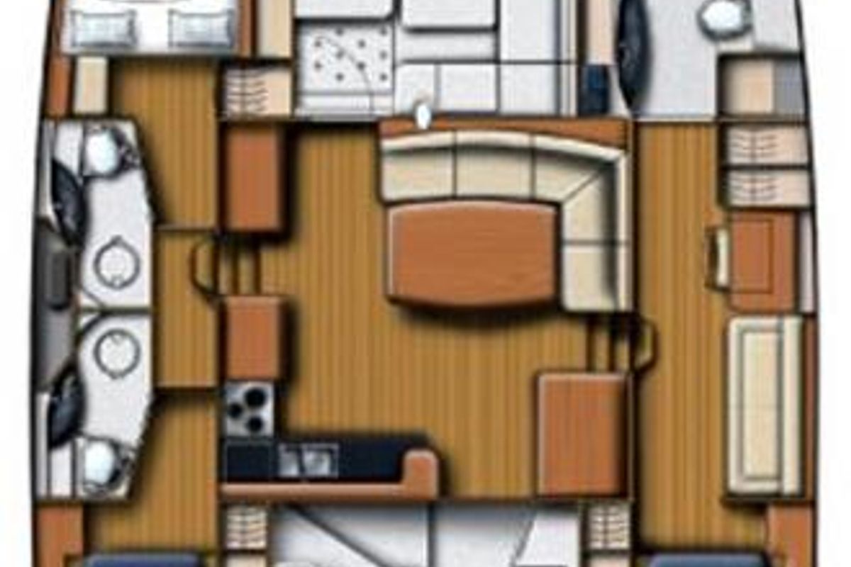 Floor plan of Boomer, a Leopard 44 catamaran at Seychelles, Eden Island Marina, Seychelles