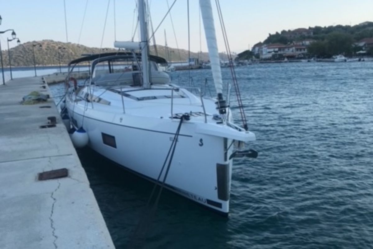 Exterior view of Elise, a Beneteau Oceanis 51.1 sailboat at Municipal Unit of Lefkada, Greece