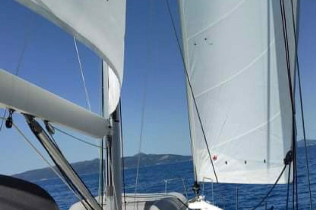 Deck of Elise, a Beneteau Oceanis 51.1 sailboat at Municipal Unit of Lefkada, Greece