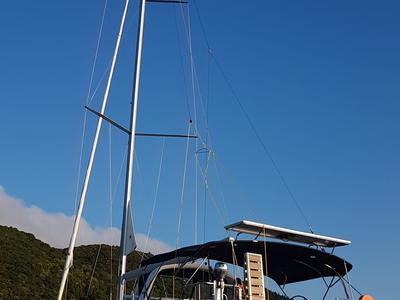 Deck of Elise, a Beneteau Oceanis 51.1 sailboat at Municipal Unit of Lefkada, Greece
