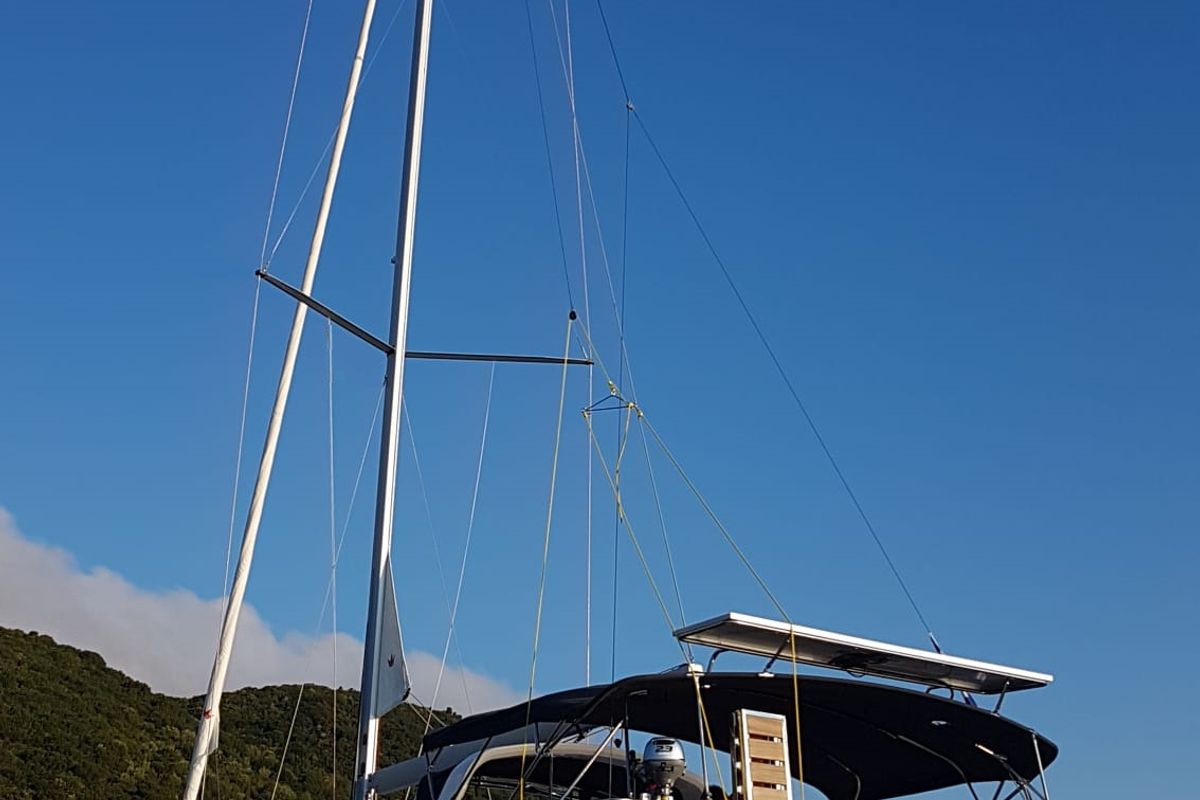 Deck of Elise, a Beneteau Oceanis 51.1 sailboat at Municipal Unit of Lefkada, Greece