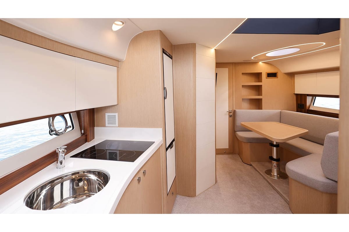 Galley of SONUS, a Focus Motor Yachts Focus Power 44 motorboat at Općina Sukošan, Croatia