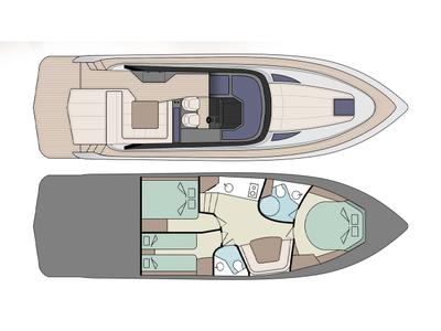 Floor plan of SONUS, a Focus Motor Yachts Focus Power 44 motorboat at Općina Sukošan, Croatia