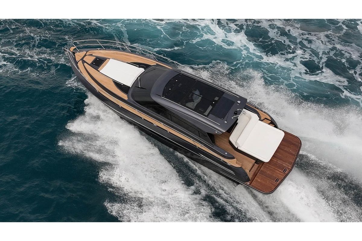 Exterior view of SONUS, a Focus Motor Yachts Focus Power 44 motorboat at Općina Sukošan, Croatia