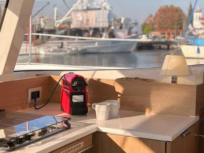 Galley of Northcat 38, a Bali Catsmart catamaran at Preveza, Greece