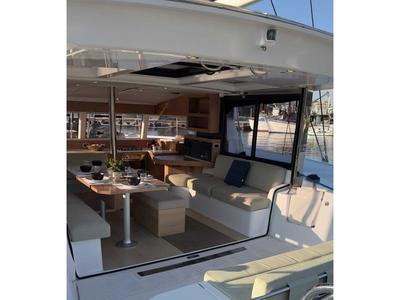 Deck of Northcat 38, a Bali Catsmart catamaran at Preveza, Greece