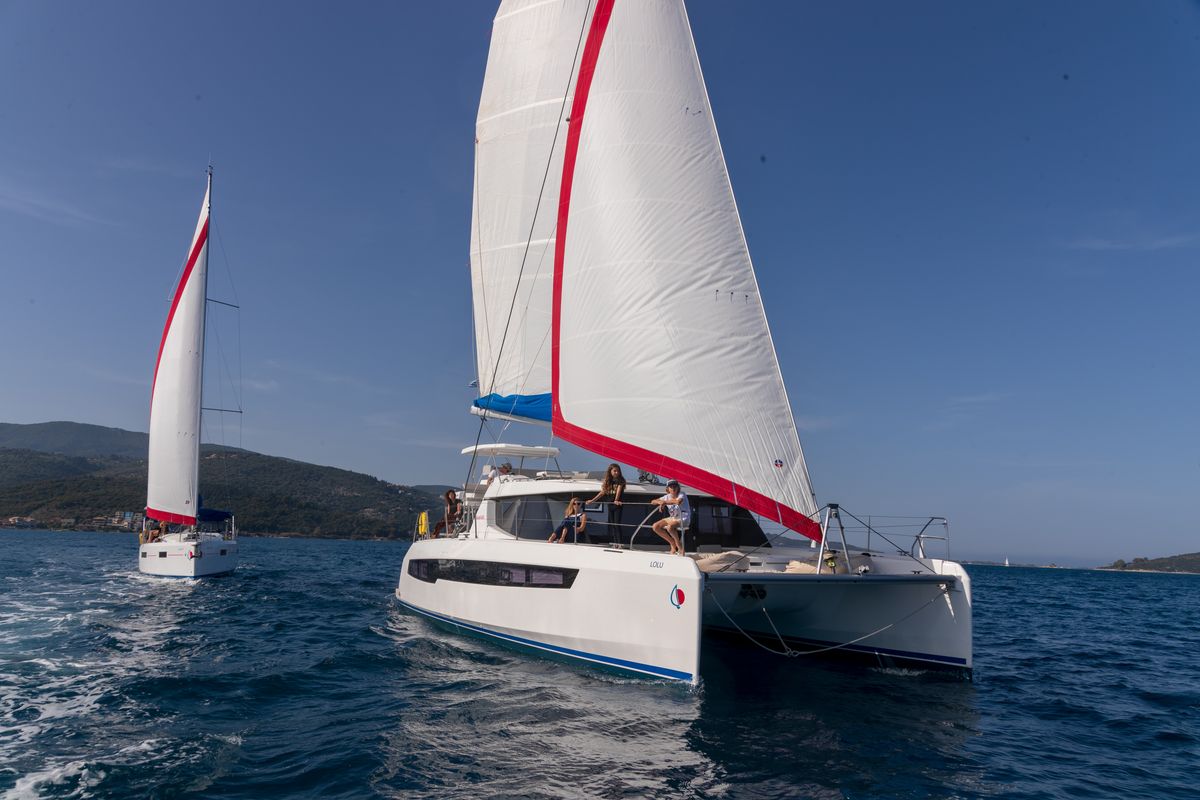 Exterior view of Sunsail 454L Classic, a Leopard 45 catamaran at Road Town, British Virgin Islands