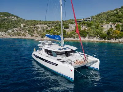 Exterior view of Sunsail 454L Classic, a Leopard 45 catamaran at Road Town, British Virgin Islands