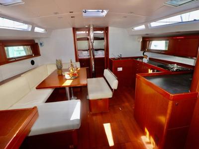 Salon of Oceanis 48 Classic, a Beneteau Oceanis 48 sailboat at Procida, Italy