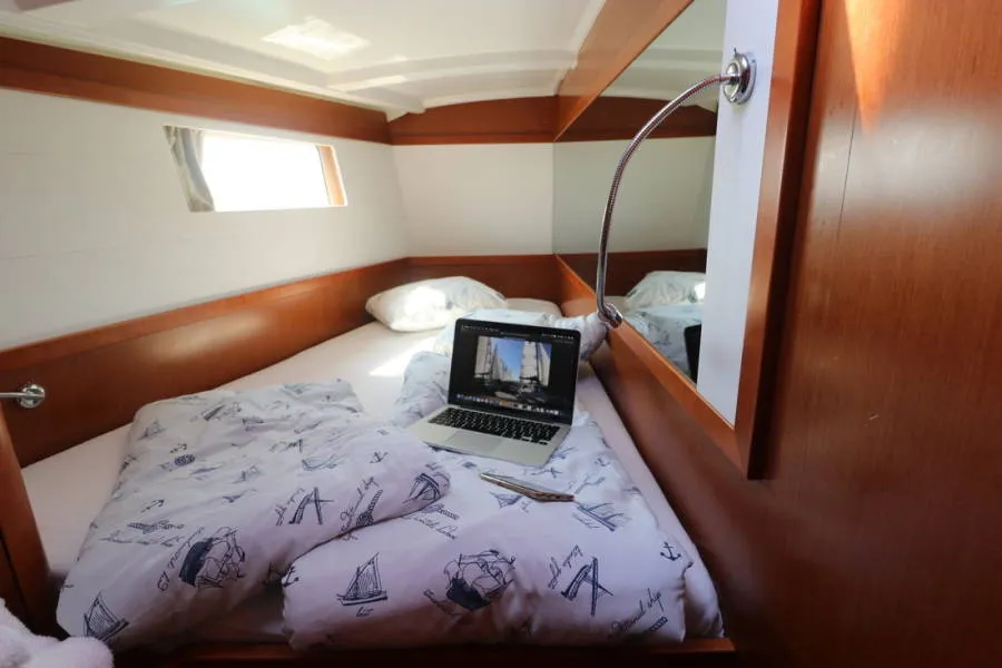 Cabin on Oceanis 48 Classic, a Beneteau Oceanis 48 sailboat at Procida, Italy