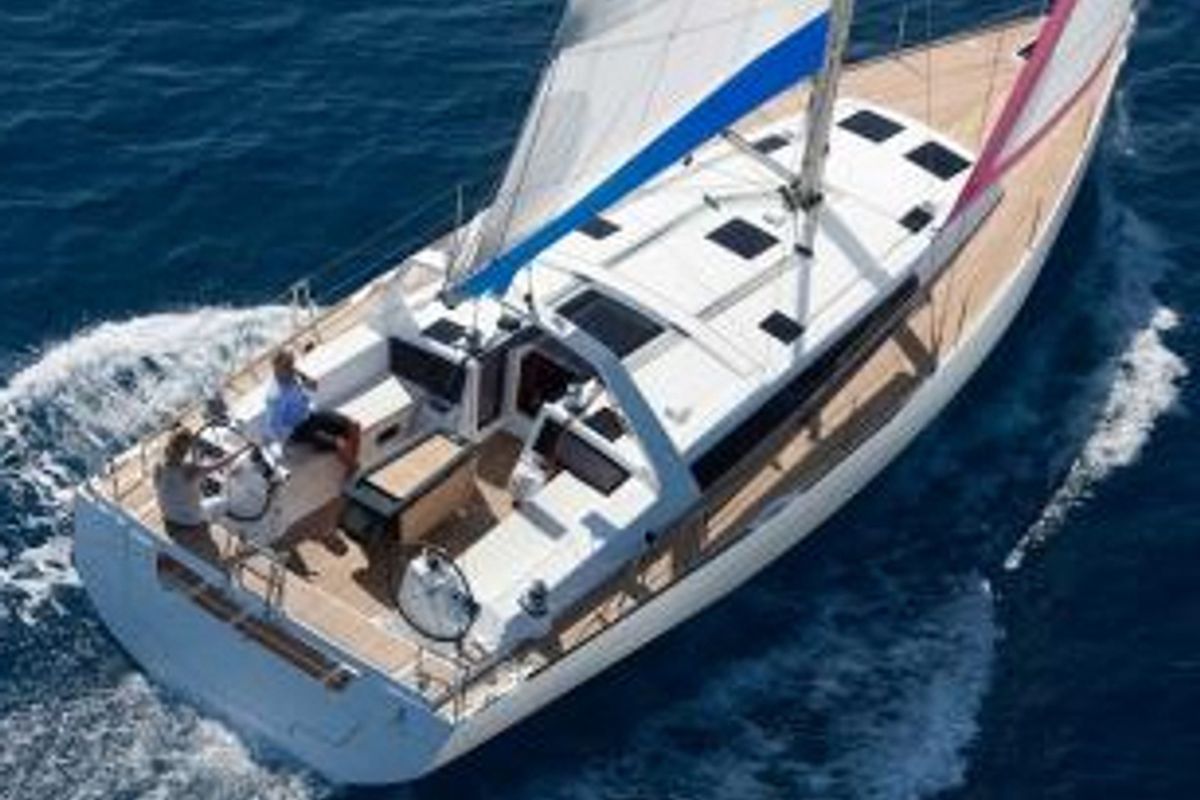 Exterior view of Oceanis 48 Classic, a Beneteau Oceanis 48 sailboat at Procida, Italy