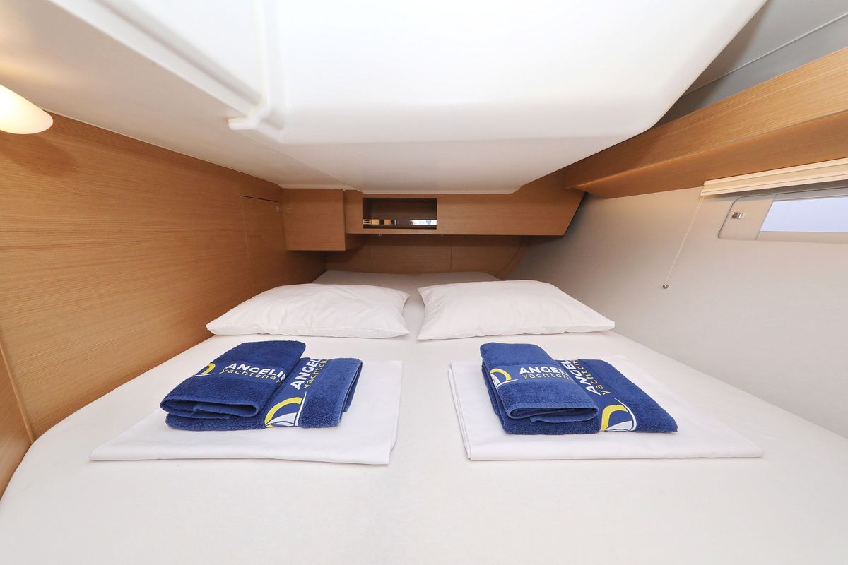 Cabin on Adriatic Office, a Dufour 430 GL sailboat at Grad Trogir, Croatia