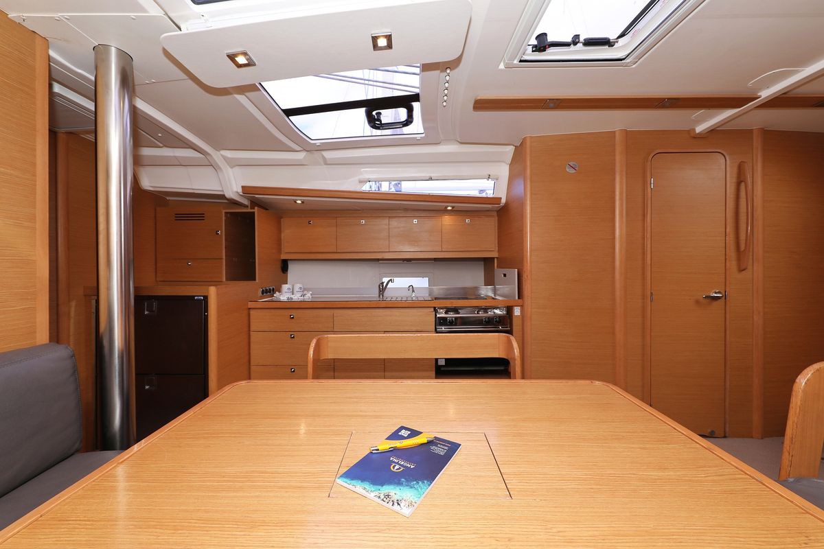 Salon of Adriatic Office, a Dufour 430 GL sailboat at Grad Trogir, Croatia