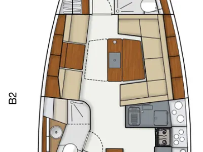 Cockpit of Vega, a Hanse Yachts Hanse 415 sailboat at Općina Sukošan, Croatia